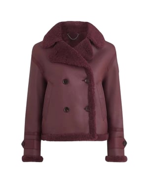 Belstaff Cedar Redwood bordeauxrode Sherling leren jas