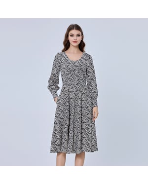 Midi Tea -jurk met Liberty Print