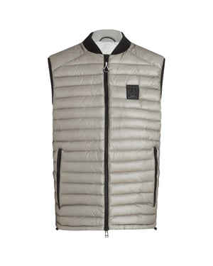 Belstaff Airframe beige glanzende gilet met donsvulling
