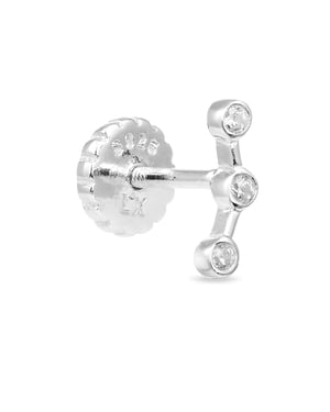 Luxe piercing, 925 sterling zilveren rand en glanzende zirkonia met gerhodineerde afwerking
