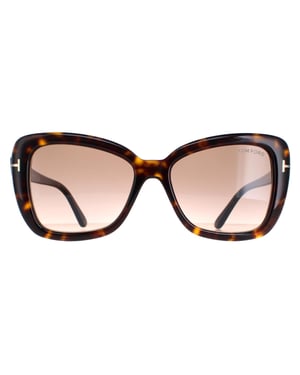 Tom Ford Maeve FT1008 52F donker havana bruin gradiÃ«nt zonnebril