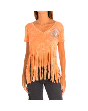 Dames sport T-shirt met korte mouwen en V-hals Z1T00401