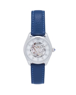Keizerin Magnolia Automatic MOP Skeleton Dial Leather-Band Watch