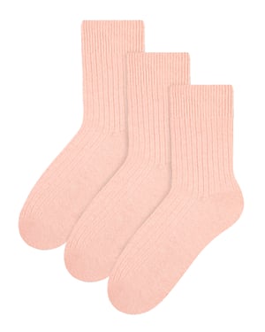 Steven - 3 Paar Multipack Dames Wol Gebreide Sokken | Warme Kousen Jurk Sokken - Lichtroze