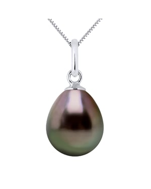 Gelede hanger Tahitian Pearl 9-10 mm Pear White Gold