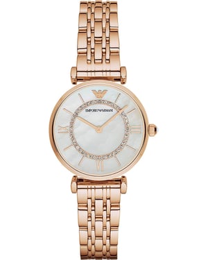 Emporio Armani Gianni T-bar Dames Horloge Rosékleurig AR1909