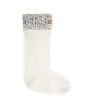Hunter Original Kabelmanchet Lange Witte Laarzensokken
