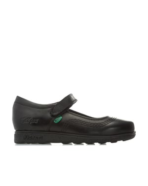 Girl's Kickers Children Fragma Pop Leather Shoes in Black