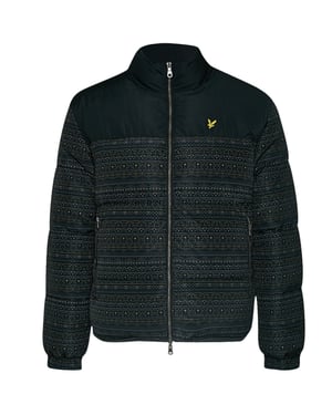 Lyle & Scott Fair Isle omkeerbaar zwart pufferjack