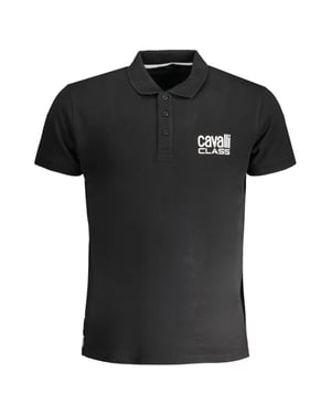 Cavalli Class Bold Logo Zwarte Poloshirt