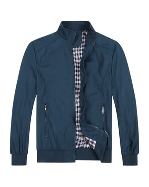 Heren Bomberjack met opstaande kraag, overgangsjack voor de herfst, casual sportjack donkerblauw