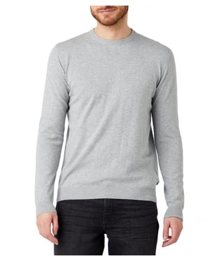 Wrangler - gebreide crew middengrijs mel
