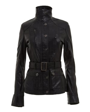 Dames leren militair geïnspireerde bikerjack-Middleton