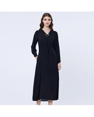 V-Neckline Long Blouse-dress