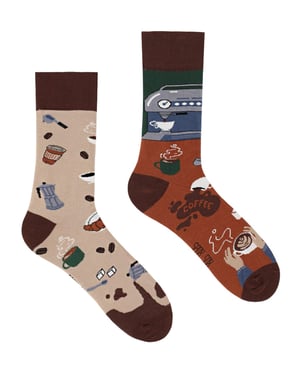 SPOX SOX - Koffie Novelty Crew Sokken - Heren & Dames Mismatched Sokken - Koffie