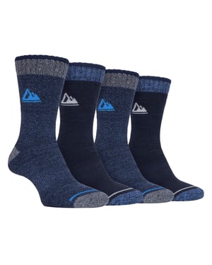 Storm Bloc - Set van 4 wandelsokken met demping voor heren - Marineblauw