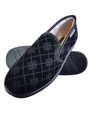 DUNLOP - HEREN PLUCHEN FUR GEVOERDE ZACHTE MEMORY FOAM PLAID GEKOSTE MUFFEN MET HARDEN ZOOL