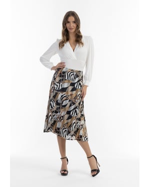 faina Midi-rok met allover-print caneva