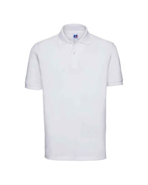 Russell Heren Klassiek Piqué Katoenen Polo Shirt (Wit)