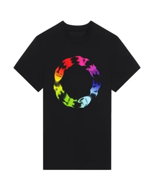 Oversized zwart T-shirt met cirkellogo van Givenchy