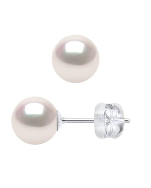 Oorbellen Akoya Pearl Ronde 6-7 mm Wit Goud 18 Karaat