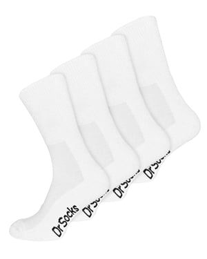 Dr.Socks - 4 paar bamboe diabetische sokken voor heren - Wit