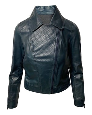 Chanel Motorjack in Groene Lederen