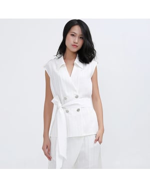 Lang Bi-Materiaal Tailored Gilet