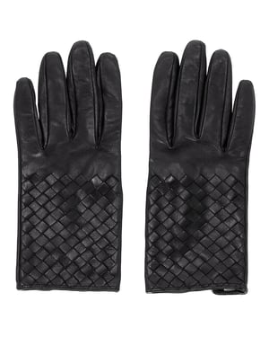 Bottega Veneta Intrecciato Handschoenen in Zwart Leer