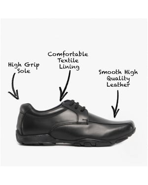 VINCENTE Jongens Leren Derby School schoenen Zwart