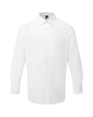 Premier Recyclight poplin overhemd met lange mouwen voor heren (Wit)