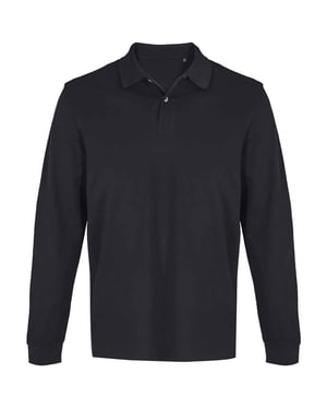 SOLS unisex volwassen piqué poloshirt met lange mouwen (Zwart)