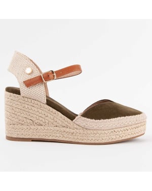 Montevita Espadrilles Met Sleehak Esparteo2 Groen