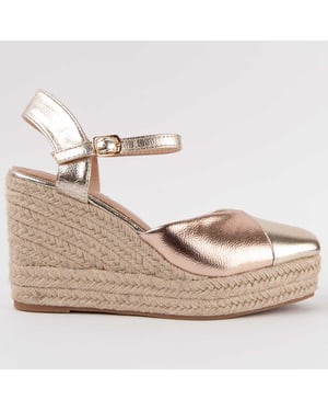 Montevita Espadrilles Met Sleehak Esparteo6 Goud