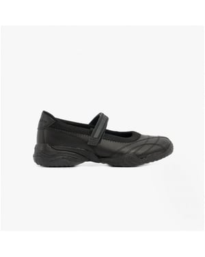 VELOCITY POUTY Meisjes Leren School schoenen Zwart