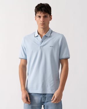 GANT Heren Korte Mouw Tipping Pique Polo