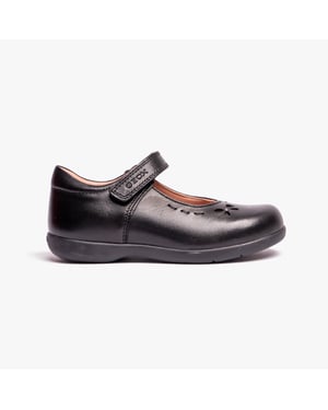 NAIMARA G A Meisjes Leren Klittenband School Schoenen Zwart