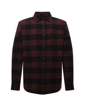 Palm Angels klassiek logo bruin flanellen overshirtjack
