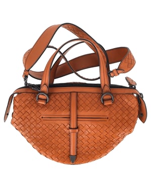 Bottega Veneta Intrecciato Tambura Handtas in Bruin Leder
