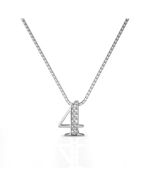 Nummer 4 hangers - Zilver en kristal