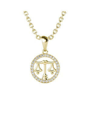 Weegschaal Zodiac Hangers - Goud en Kristal