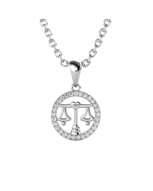 Weegschaal Zodiac Hangers - Zilver en Kristal