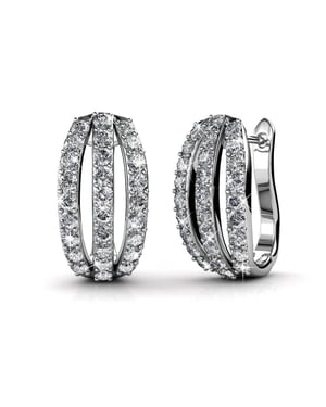 Elegante oorbellen - Zilver en kristal