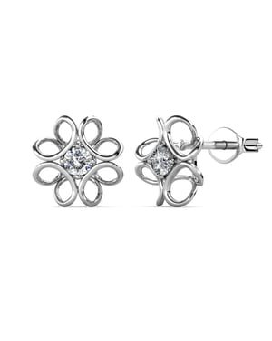 Narcissen oorbellen - Zilver en kristal