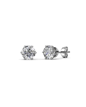 Solitaire S Oorbellen - Zilver en Kristal
