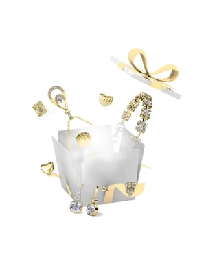 13 juwelen en 11 verrassingskralen voor een doe-het-zelf-adventskalender - goud en kristal