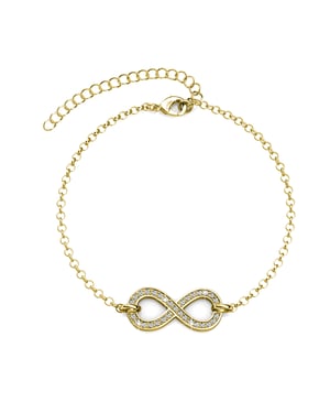 Infinity Eight Armbanden - Goud en Kristal