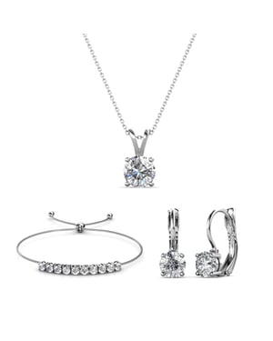 Mia Ronde Vernice Sets - Zilver en Kristal