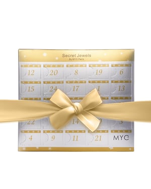 Adventskalender 13 juwelen en 11 parels - Destiny - Goud en Kristal