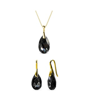 Teardrop haaksets - Goud en zwart